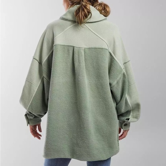 Free People Jordan Reverse Fleece Oversized Shacket size XS - Picture 4 of 14